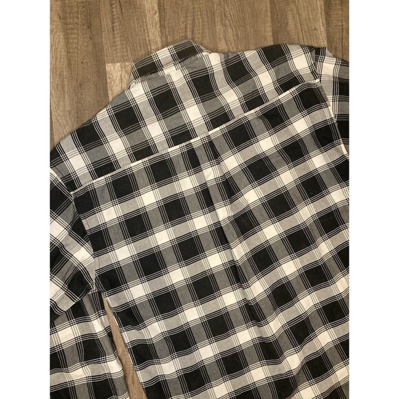 Wrangler 20X Mens L Western Plaid Long Sleeve Button Down Flip Cuff Black White - Picture 6 of 7